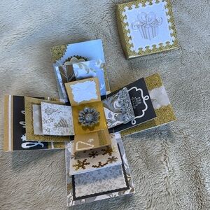 Elegant gold and silver handmade  3D explosion box birthday card